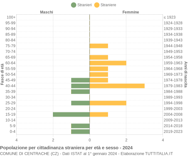 Grafico cittadini stranieri - Centrache 2024