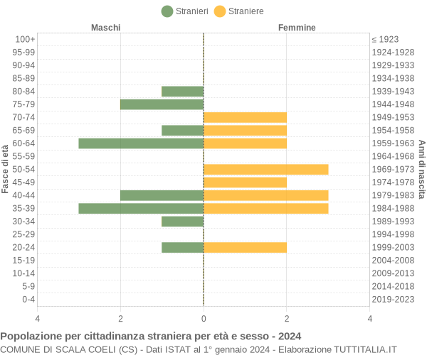 Grafico cittadini stranieri - Scala Coeli 2024