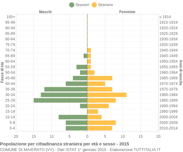 Grafico cittadini stranieri - Maierato 2015