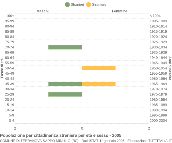 Grafico cittadini stranieri - Terranova Sappo Minulio 2005