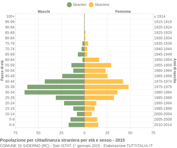 Grafico cittadini stranieri - Siderno 2015