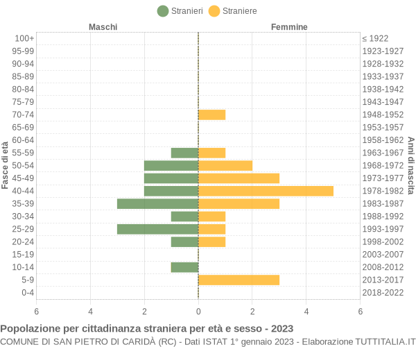 Grafico cittadini stranieri - San Pietro di Caridà 2023