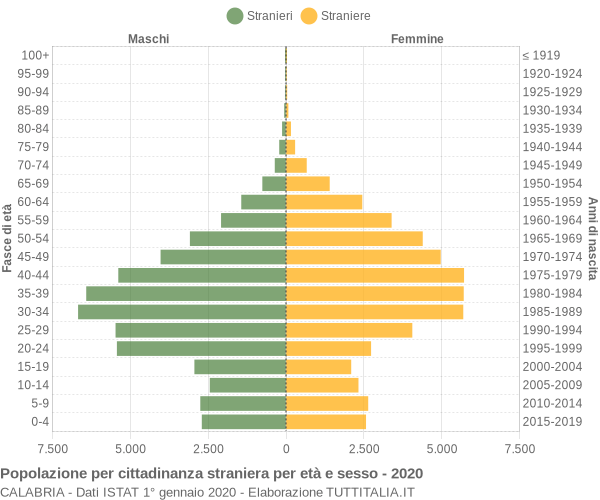 Grafico cittadini stranieri - 2020