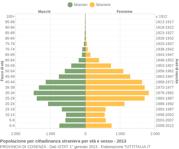 Grafico cittadini stranieri - 2013