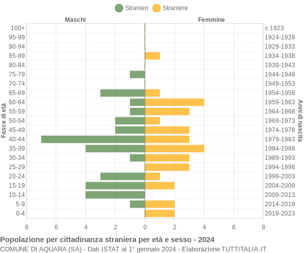 Grafico cittadini stranieri - Aquara 2024