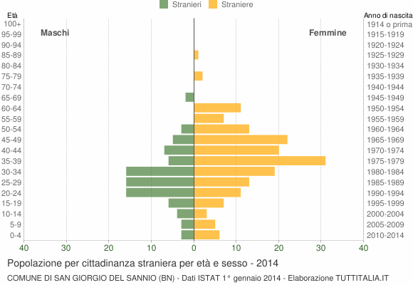 Grafico cittadini stranieri - San Giorgio del Sannio 2014