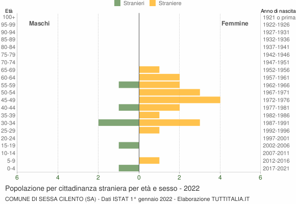 Grafico cittadini stranieri - Sessa Cilento 2022