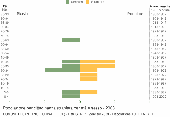 Grafico cittadini stranieri - Sant'Angelo d'Alife 2003