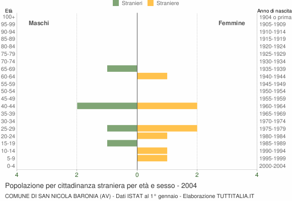 Grafico cittadini stranieri - San Nicola Baronia 2004
