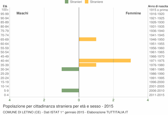 Grafico cittadini stranieri - Letino 2015