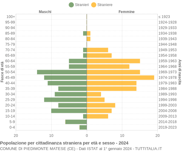 Grafico cittadini stranieri - Piedimonte Matese 2024