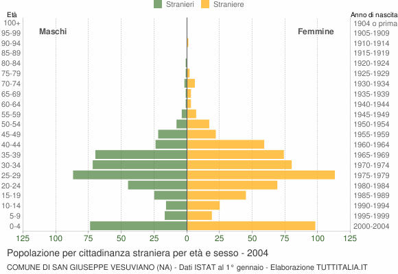 Grafico cittadini stranieri - San Giuseppe Vesuviano 2004