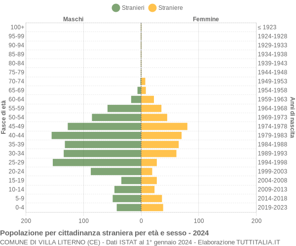 Grafico cittadini stranieri - Villa Literno 2024