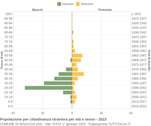 Grafico cittadini stranieri - Bisaccia 2023