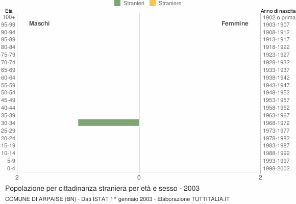 Grafico cittadini stranieri - Arpaise 2003