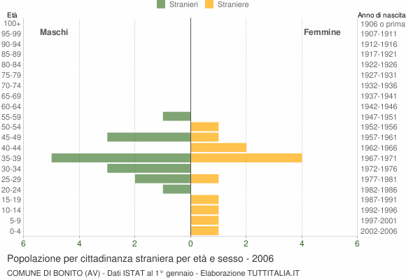 Grafico cittadini stranieri - Bonito 2006