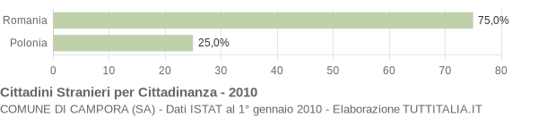 Grafico cittadinanza stranieri - Campora 2010