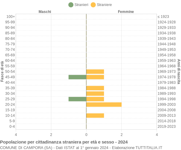 Grafico cittadini stranieri - Campora 2024