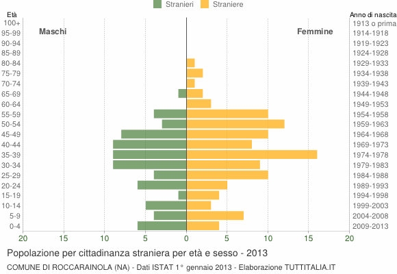 Grafico cittadini stranieri - Roccarainola 2013