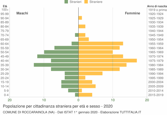 Grafico cittadini stranieri - Roccarainola 2020