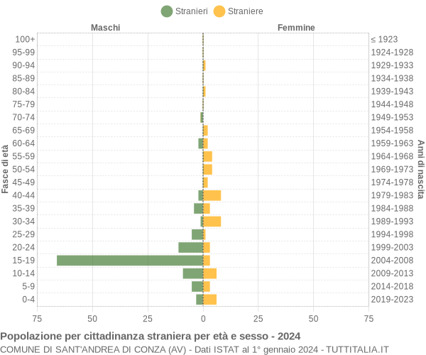 Grafico cittadini stranieri - Sant'Andrea di Conza 2024