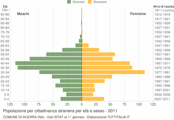 Grafico cittadini stranieri - Acerra 2011