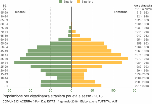 Grafico cittadini stranieri - Acerra 2018