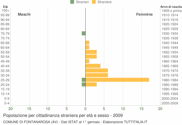 Grafico cittadini stranieri - Fontanarosa 2009