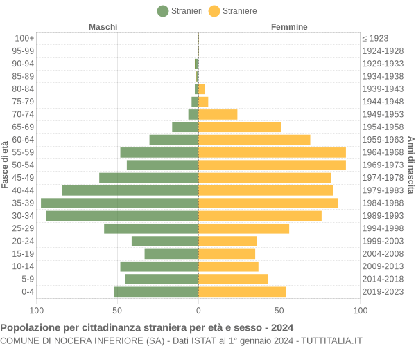 Grafico cittadini stranieri - Nocera Inferiore 2024