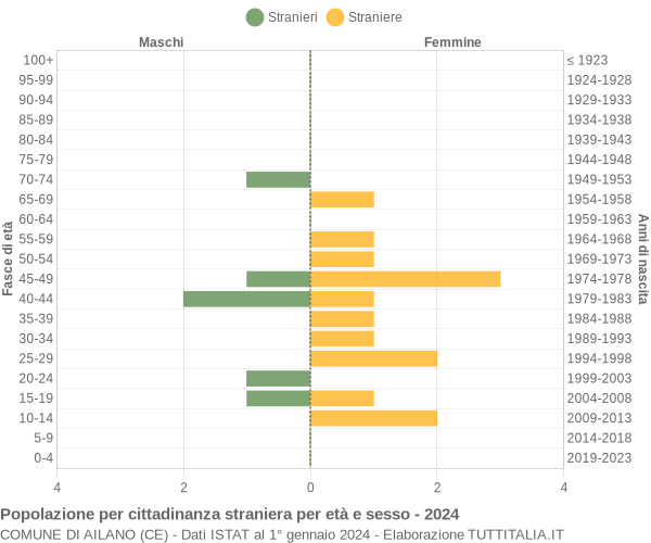 Grafico cittadini stranieri - Ailano 2024