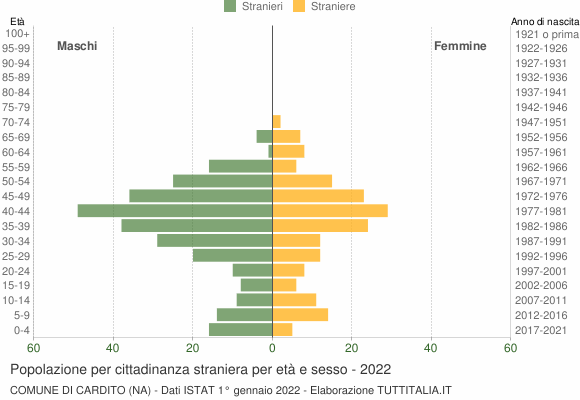 Grafico cittadini stranieri - Cardito 2022