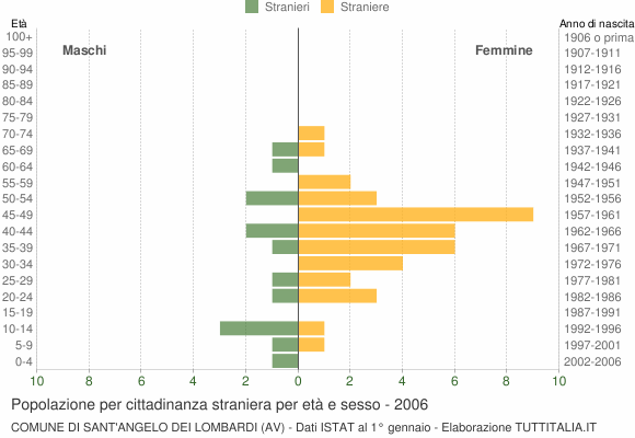 Grafico cittadini stranieri - Sant'Angelo dei Lombardi 2006