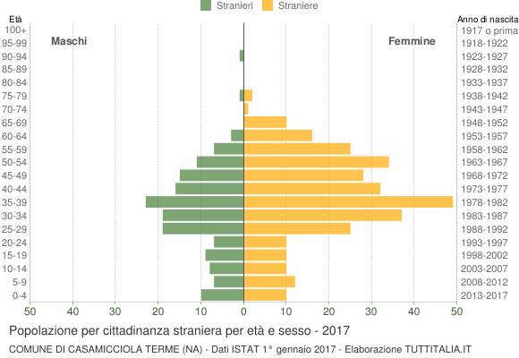 Grafico cittadini stranieri - Casamicciola Terme 2017