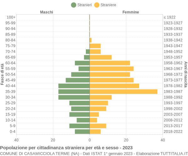 Grafico cittadini stranieri - Casamicciola Terme 2023