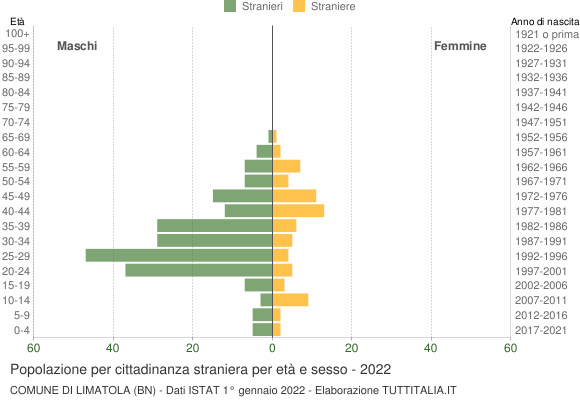 Grafico cittadini stranieri - Limatola 2022