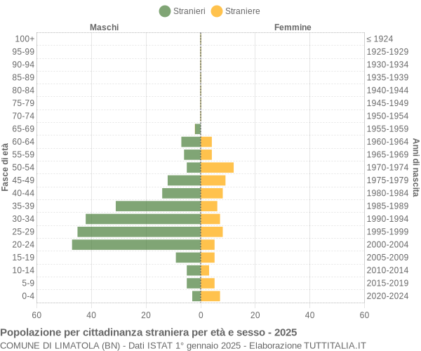 Grafico cittadini stranieri - Limatola 2025