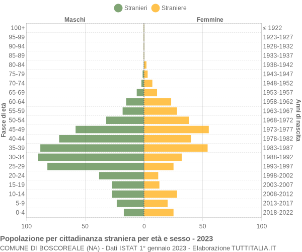 Grafico cittadini stranieri - Boscoreale 2023