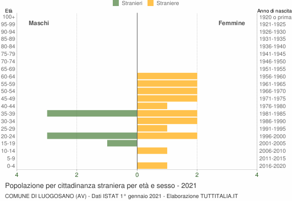 Grafico cittadini stranieri - Luogosano 2021