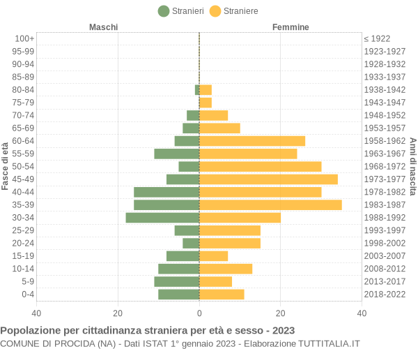 Grafico cittadini stranieri - Procida 2023