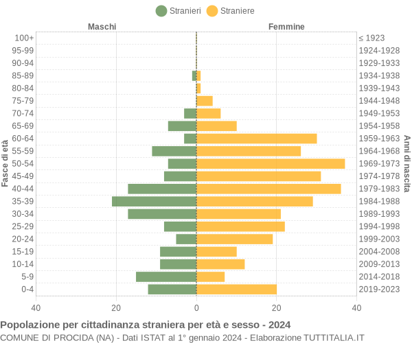 Grafico cittadini stranieri - Procida 2024