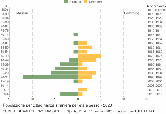 Grafico cittadini stranieri - San Lorenzo Maggiore 2020