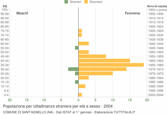 Grafico cittadini stranieri - Sant'Agnello 2004