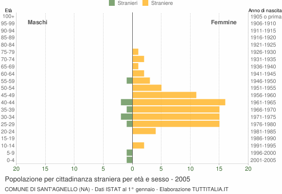 Grafico cittadini stranieri - Sant'Agnello 2005