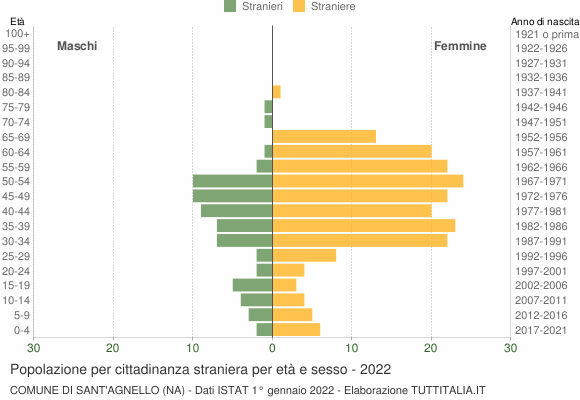 Grafico cittadini stranieri - Sant'Agnello 2022