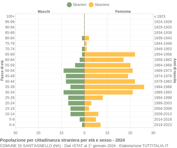 Grafico cittadini stranieri - Sant'Agnello 2024