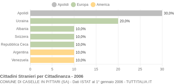 Grafico cittadinanza stranieri - Caselle in Pittari 2006