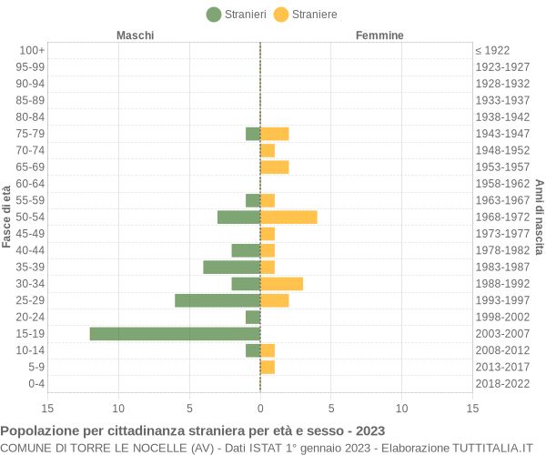 Grafico cittadini stranieri - Torre Le Nocelle 2023