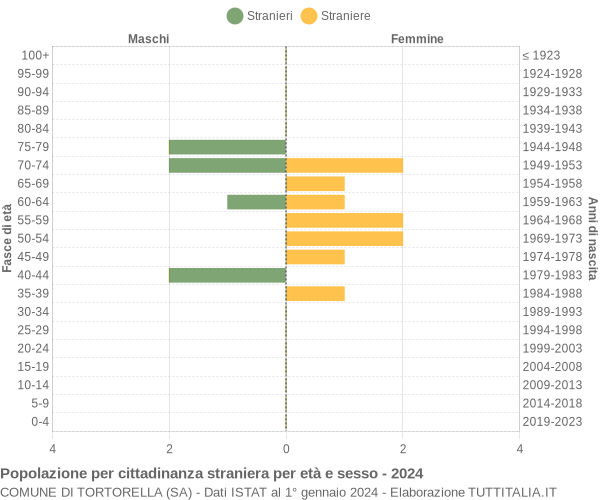 Grafico cittadini stranieri - Tortorella 2024