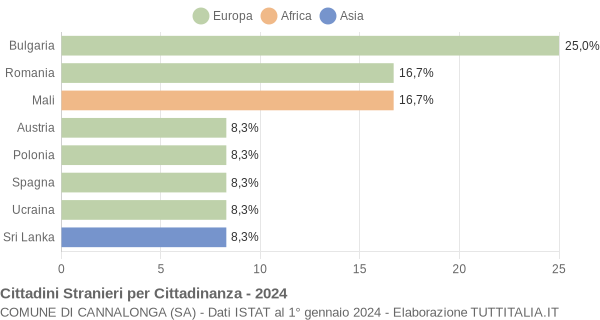 Grafico cittadinanza stranieri - Cannalonga 2024