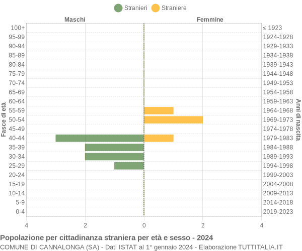 Grafico cittadini stranieri - Cannalonga 2024